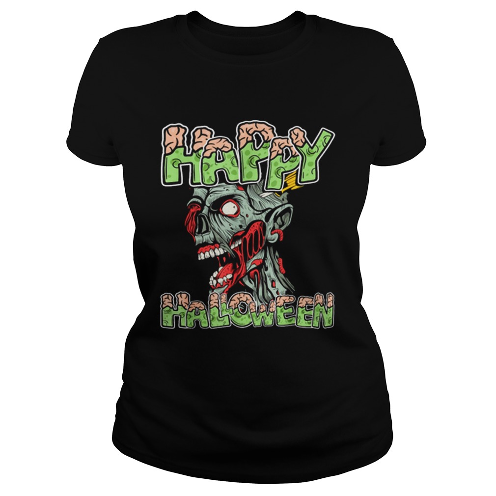 Top Happy Halloween Zombie Cartoon Funny Classic Ladies