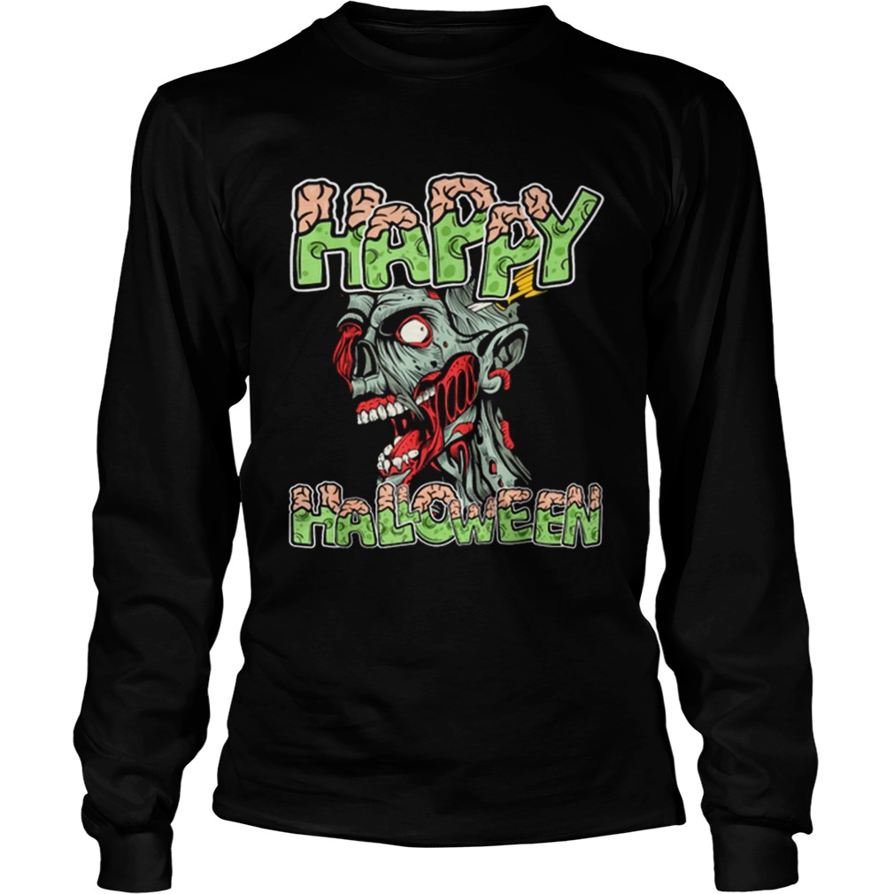 Top Happy Halloween Zombie Cartoon Funny LongSleeve