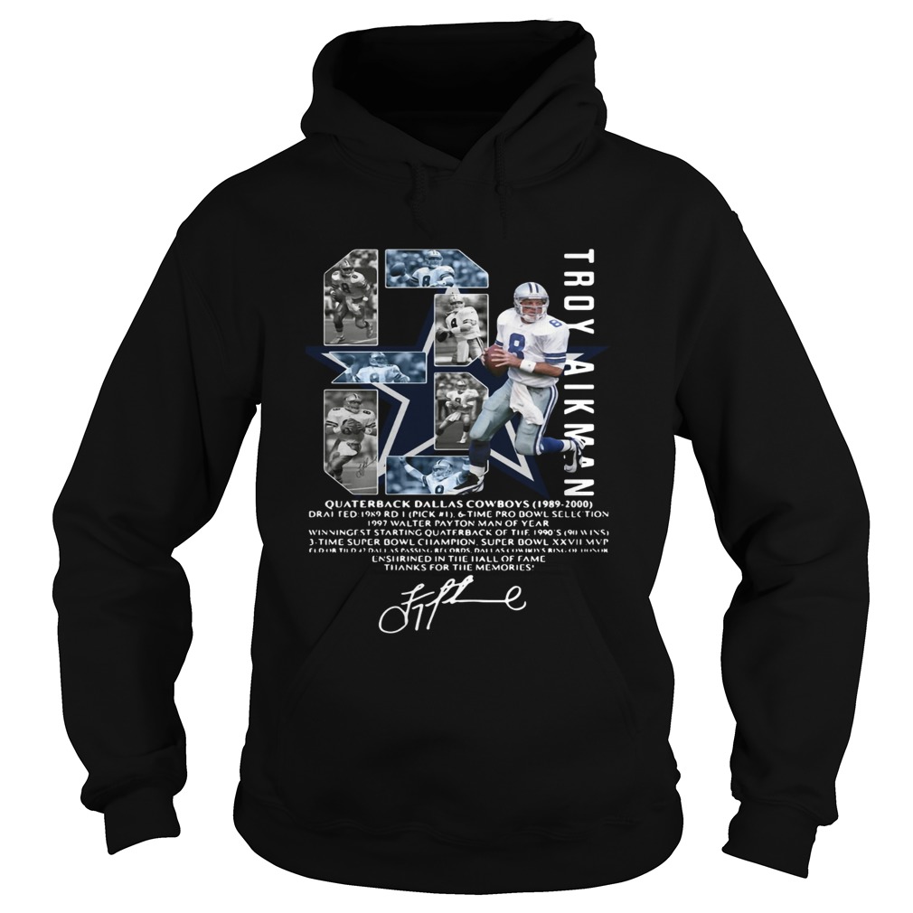 Troy Aikman 8 Quarterback Dallas Cowboys signature Hoodie