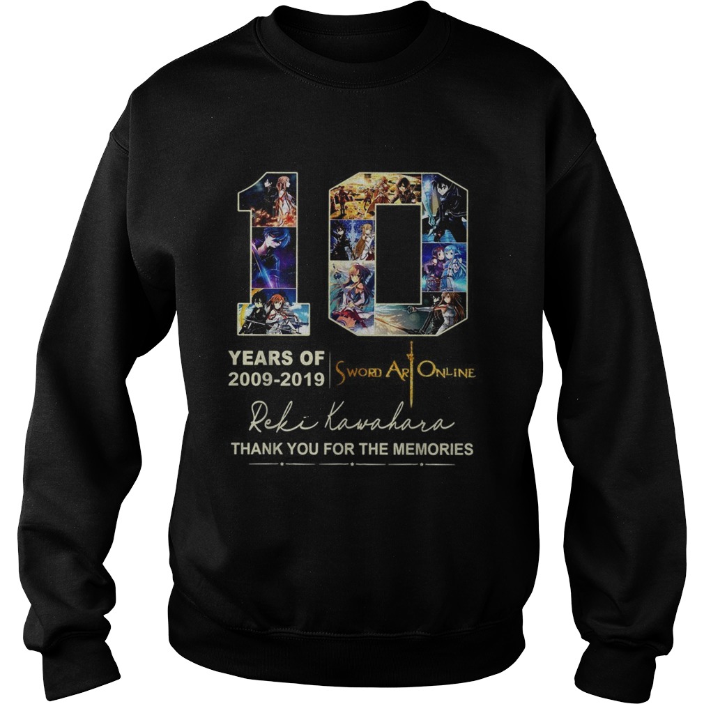 10 years of 2009 2019 Sword Art Online thank you for the memories Sweatshirt