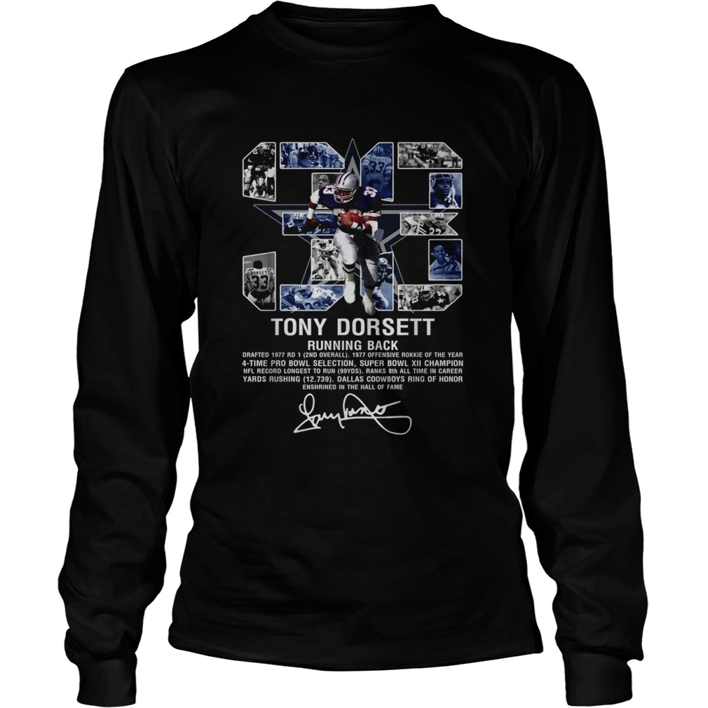 38 Tony Dorsett running back Dallas Cows signature LongSleeve