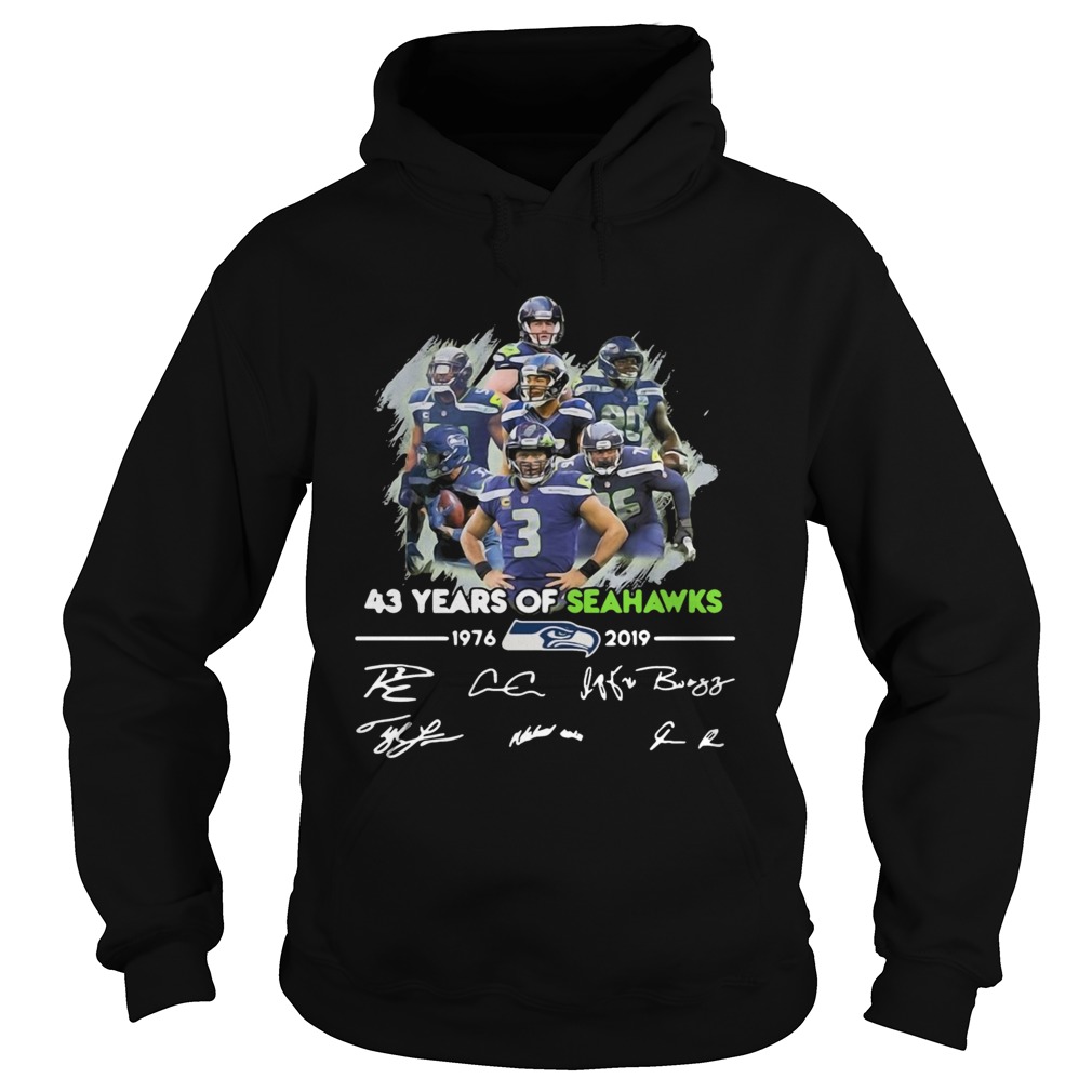 43 Years of Seattle Seahawks 19762019 signatures Hoodie