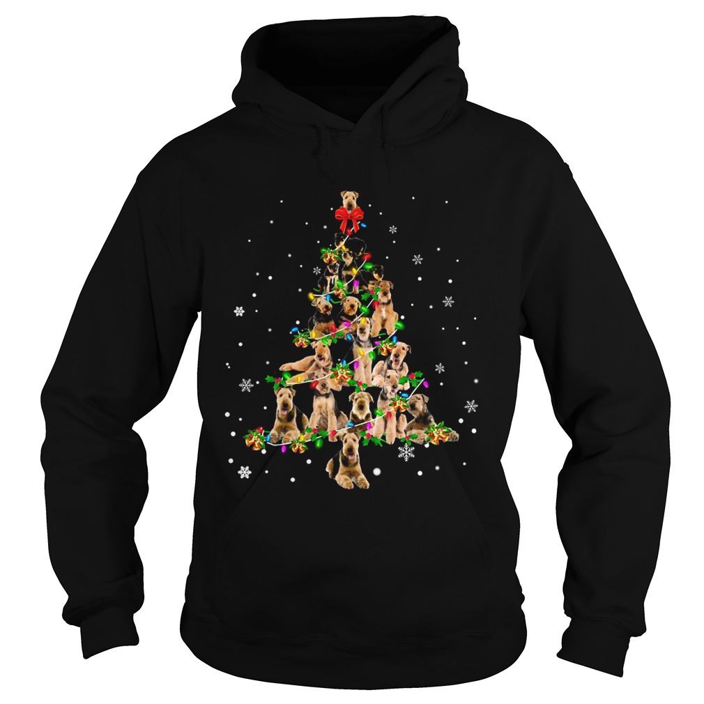 Airedale Terrier Light Christmas tree Hoodie