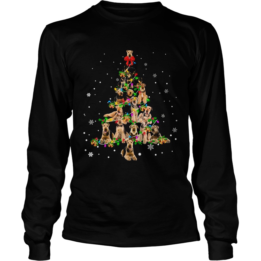 Airedale Terrier Light Christmas tree LongSleeve