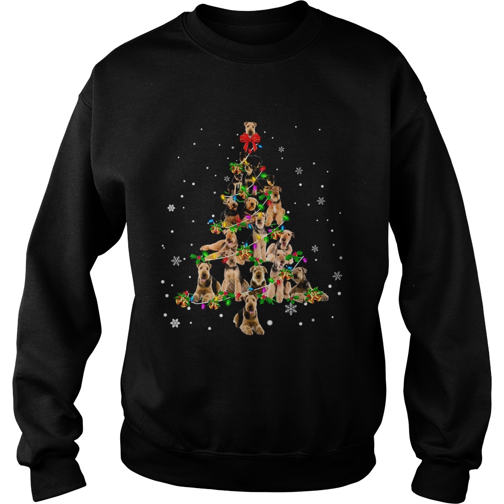 Airedale Terrier Light Christmas tree Sweatshirt