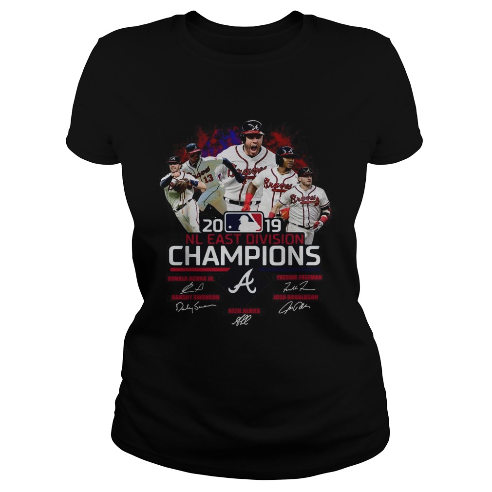 Atlanta Braves 2019 NL east division champions signature Classic Ladies