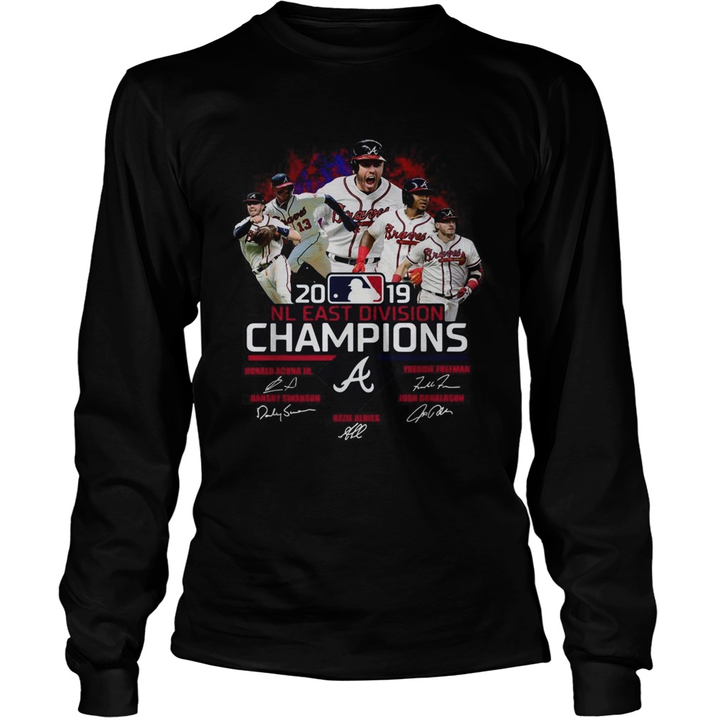 Atlanta Braves 2019 NL east division champions signature LongSleeve