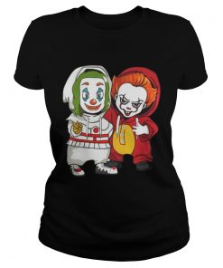 Baby Joker And Pennywise Horror Movies Characters Halloween Shirt Classic Ladies