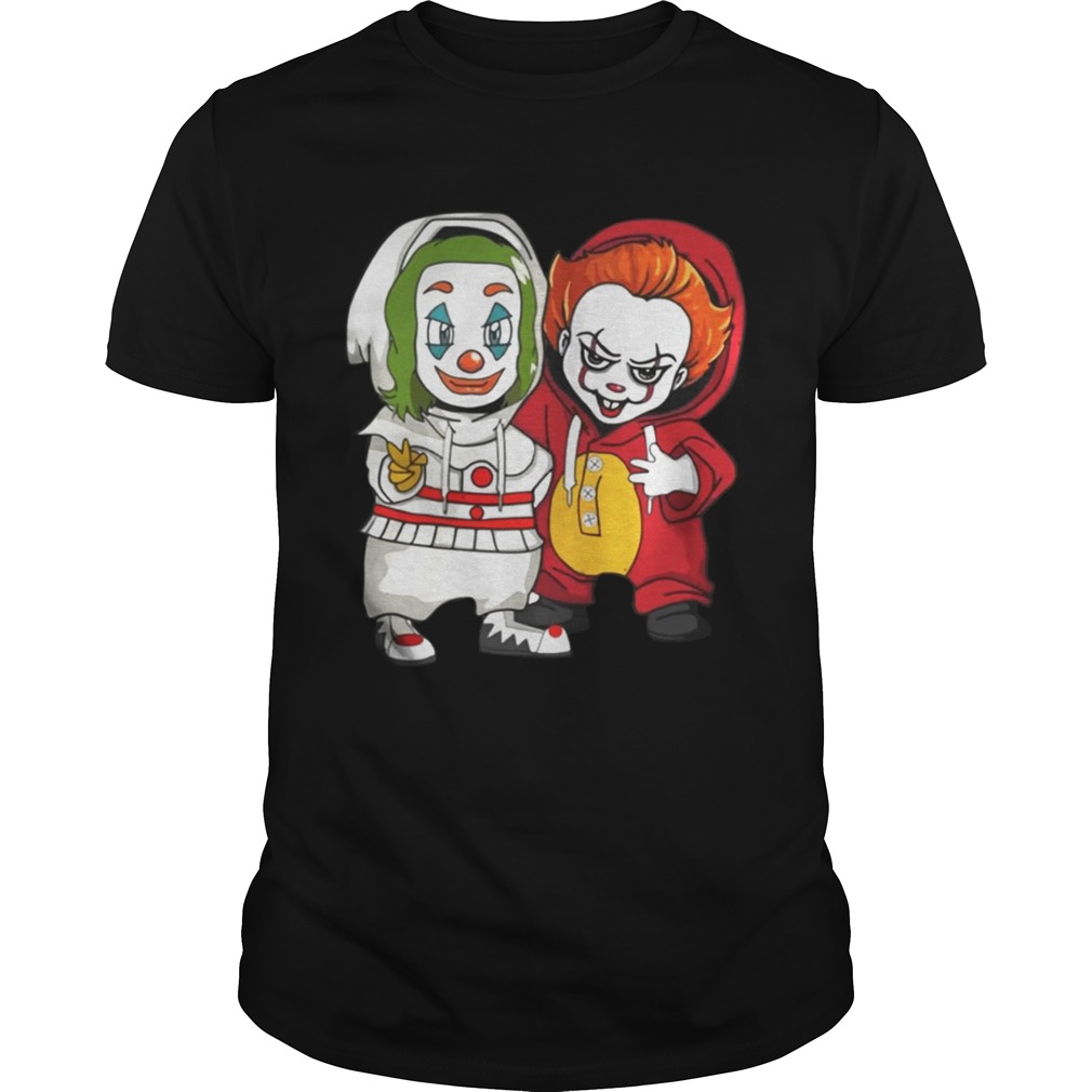 Baby Joker And Pennywise Horror Movies Characters Halloween Shirt