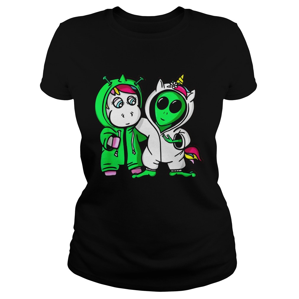 Baby Unicorn vs Alien Costume Halloween Shirt Classic Ladies