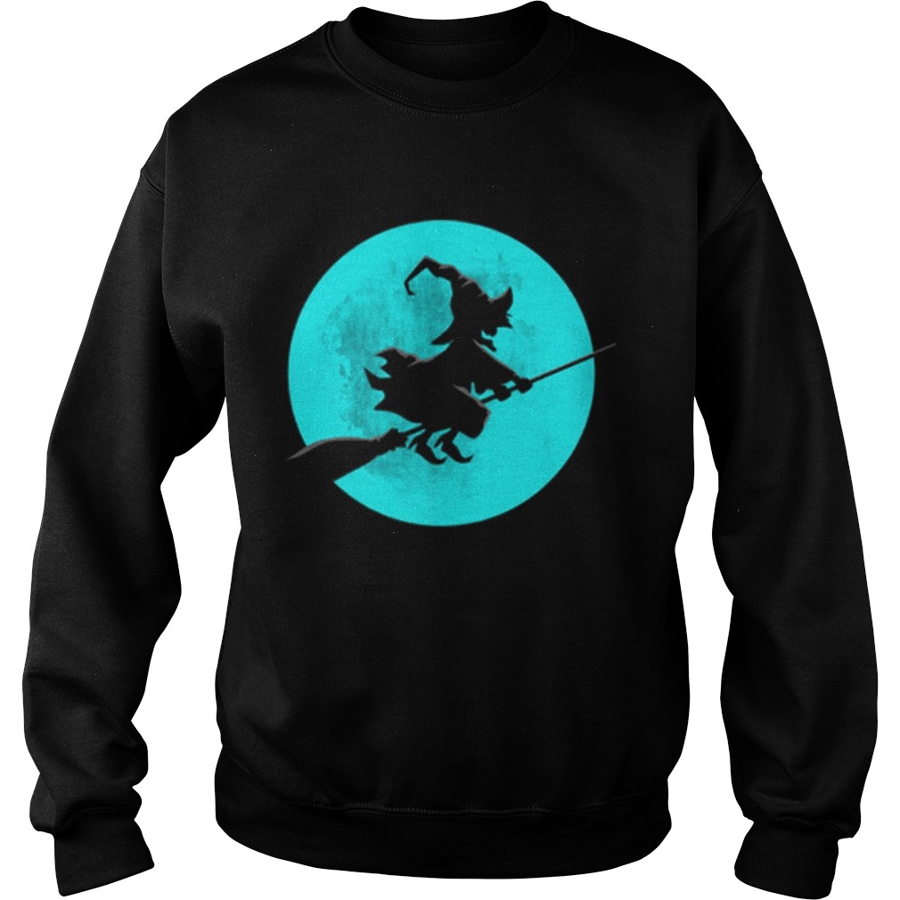 Beautiful Witch On Broom With Full Moon Gift For Halloween Costume Sweatshirt