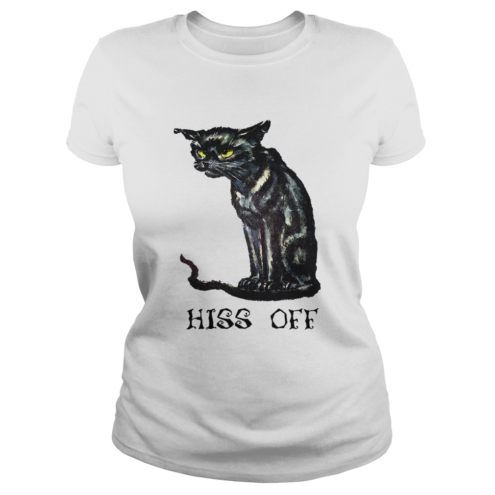 Black cat hiss off funny Classic Ladies