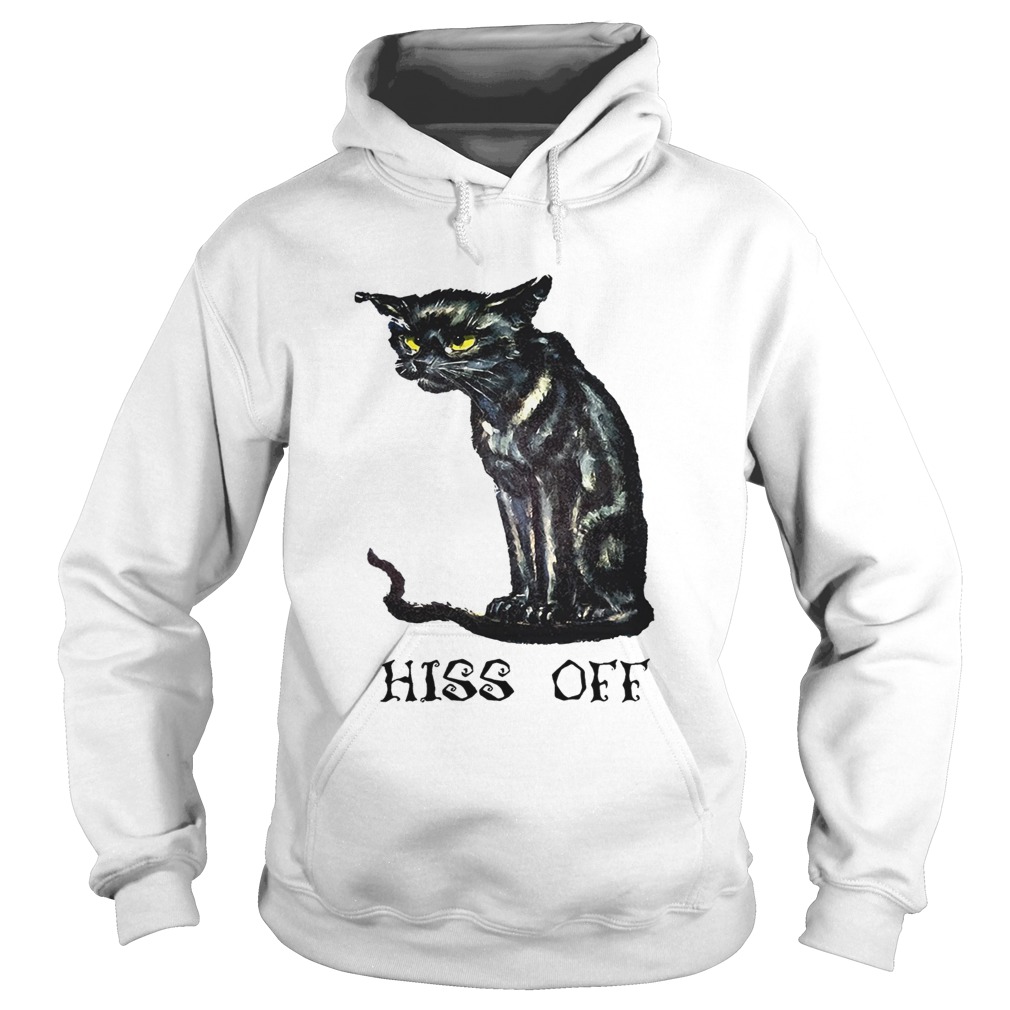 Black cat hiss off funny Hoodie