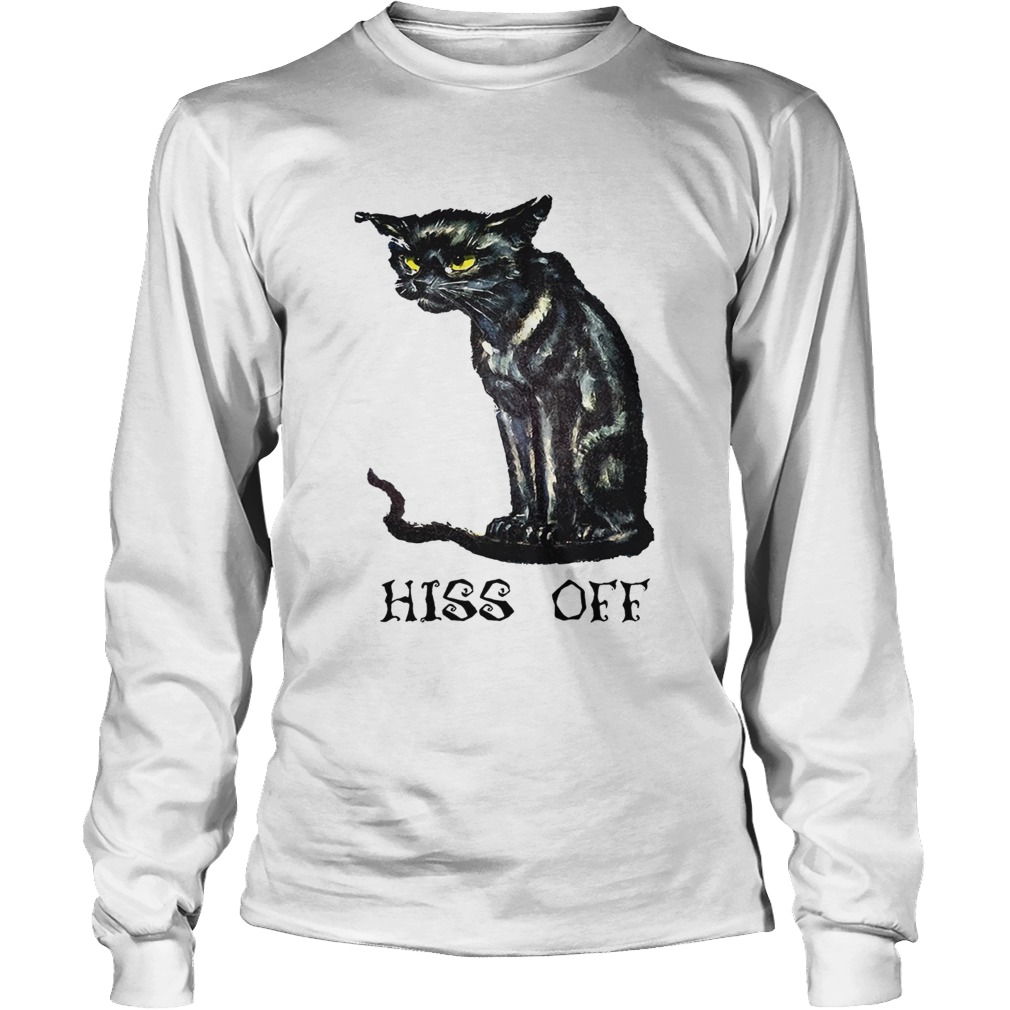 Black cat hiss off funny LongSleeve