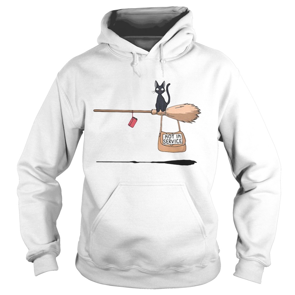 Black cat on broomstick not in service Hoodie