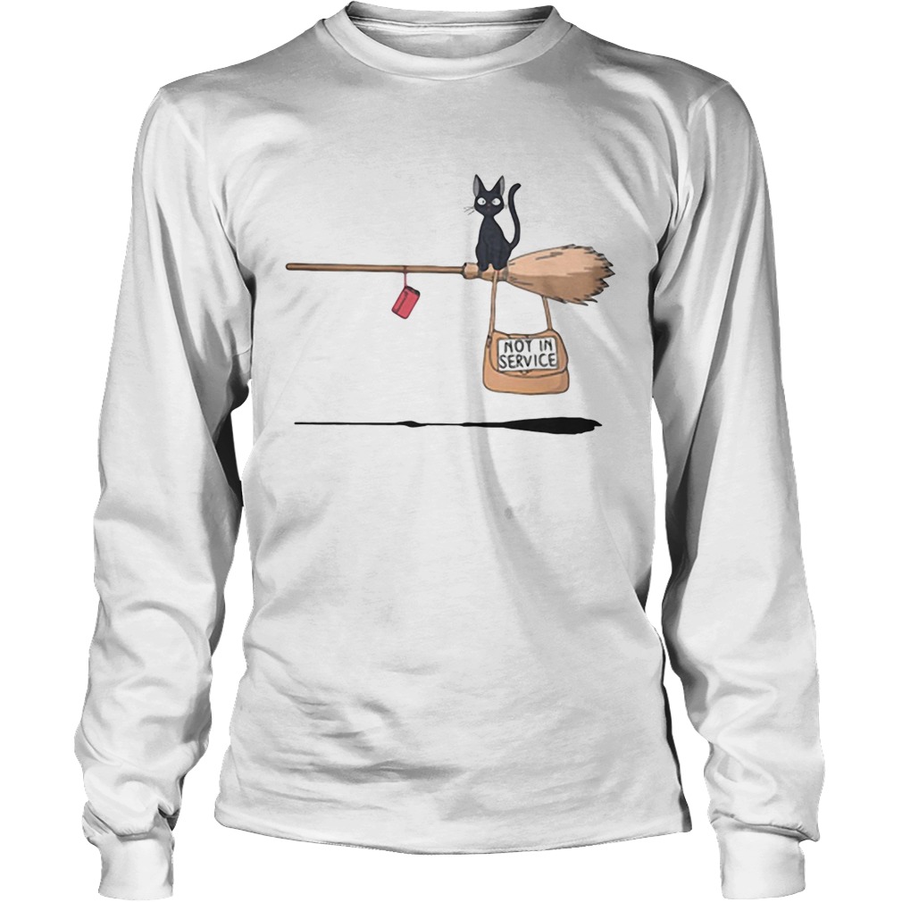 Black cat on broomstick not in service LongSleeve