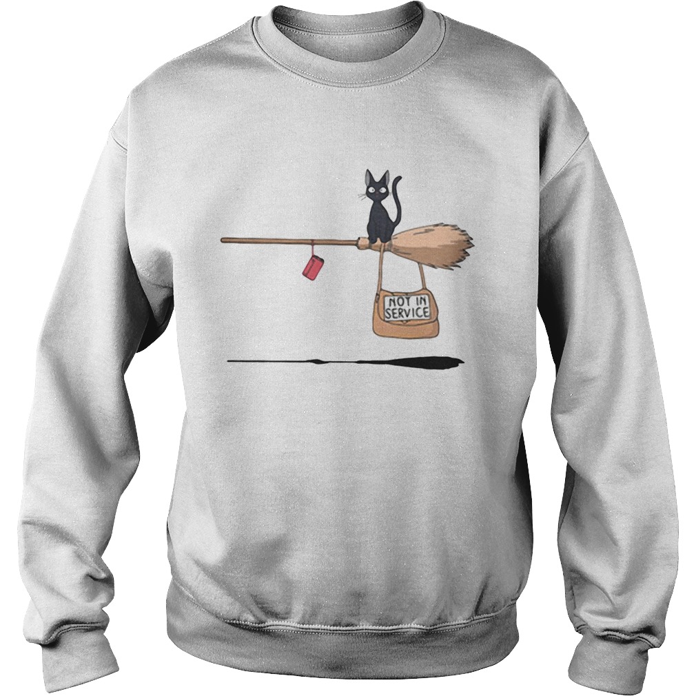 Black cat on broomstick not in service Sweatshirt