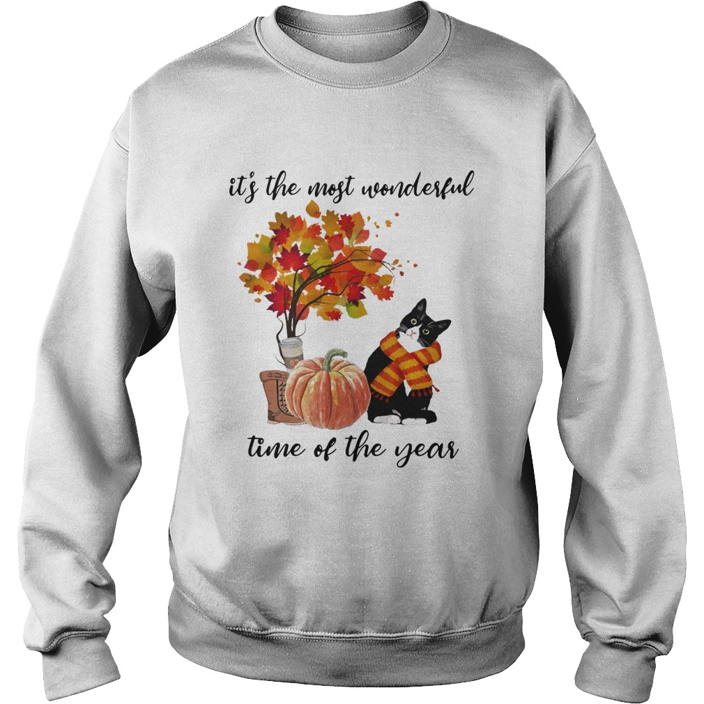 Bombay Cat Collie Its The Most Wonderful Time Of The Year Fall Autumn Maple Leaf Shirt Sweatshirt