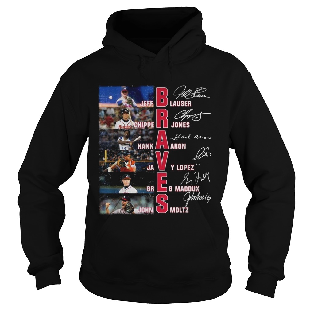 Braves Jeff Blauser Chipper Jones Hank Aaron signature Hoodie