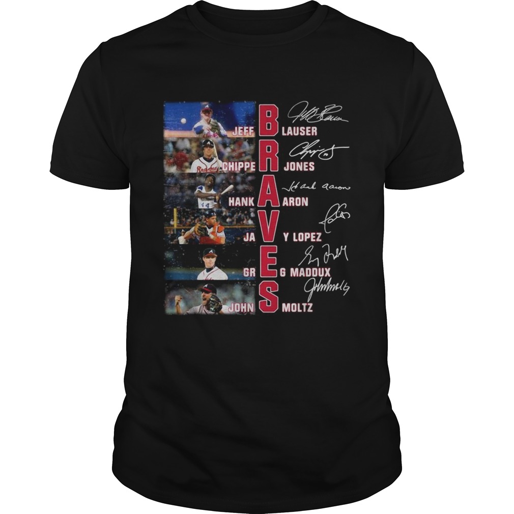 Braves Jeff Blauser Chipper Jones Hank Aaron signature shirt