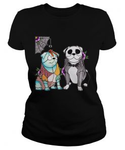 Bulldog Husband Jack skellington and Sally  Classic Ladies