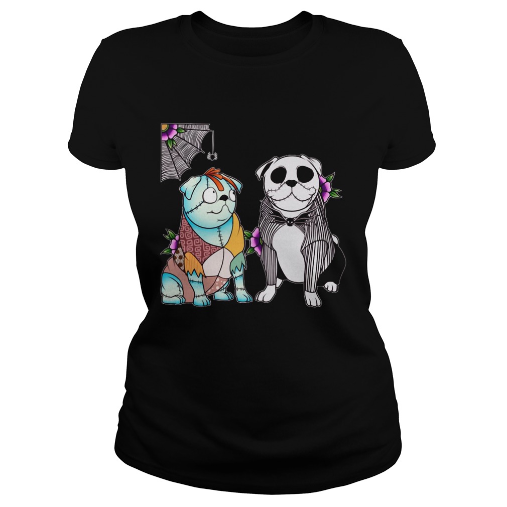 Bulldog Husband Jack skellington and Sally Classic Ladies