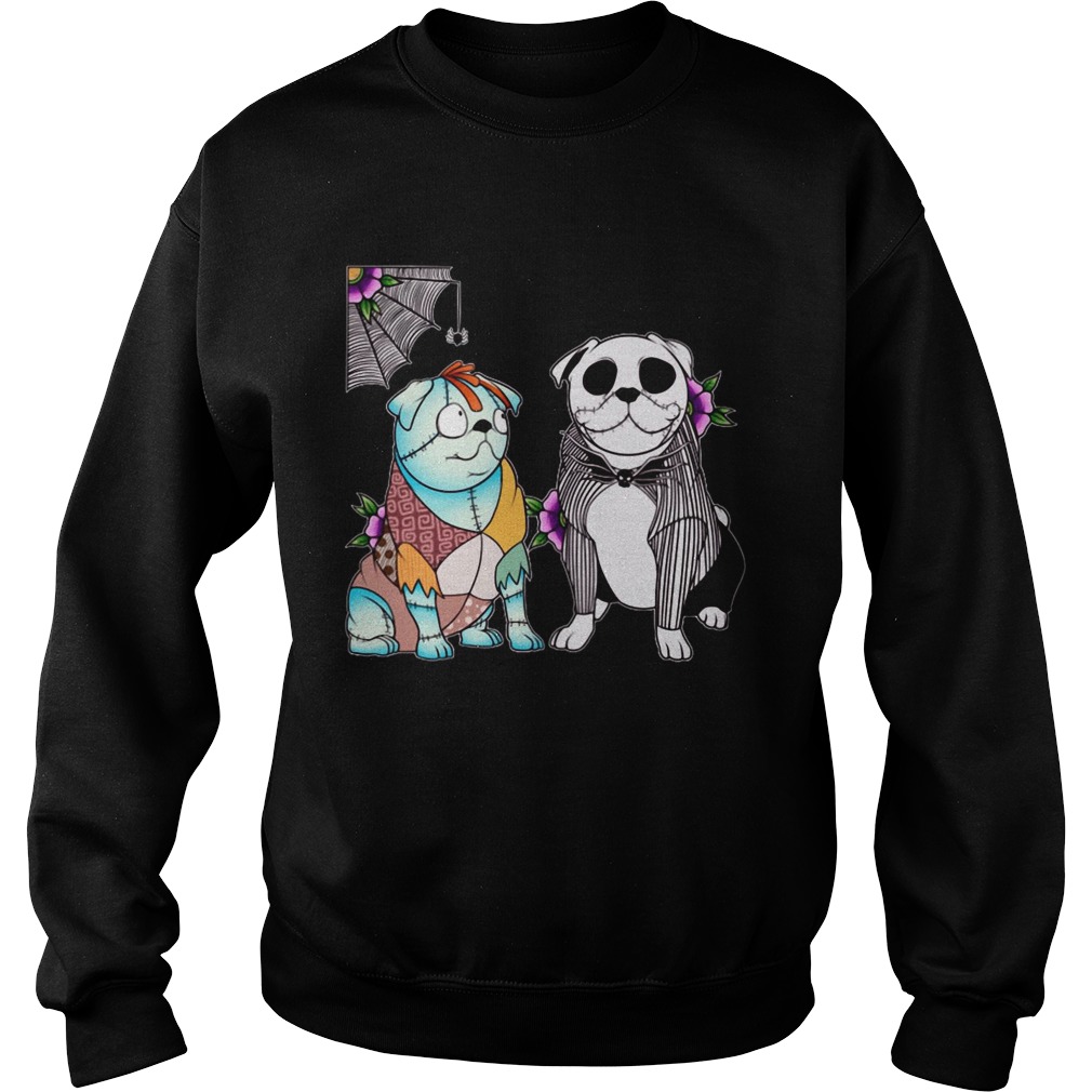 Bulldog Husband Jack skellington and Sally Sweatshirt