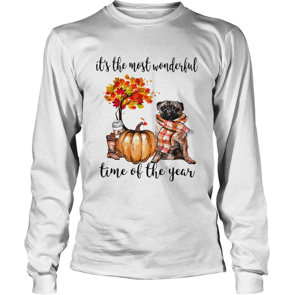 Bulldog pumpkin Its the most wonderful time of the year LongSleeve