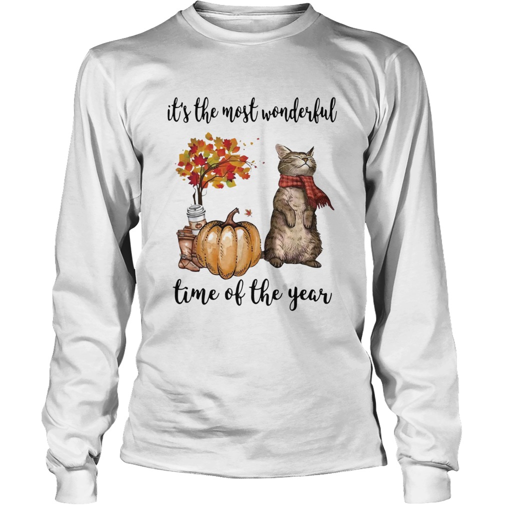 Cat and pumpkin its the most wonderful time of the year LongSleeve