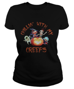 Chillin With My Creeps Funny Halloween Costume Gift TShirt Classic Ladies