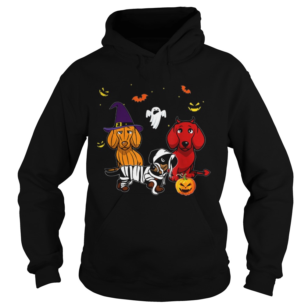 Dachshund Doxie Witch Devil Pumpkin Halloween Hoodie