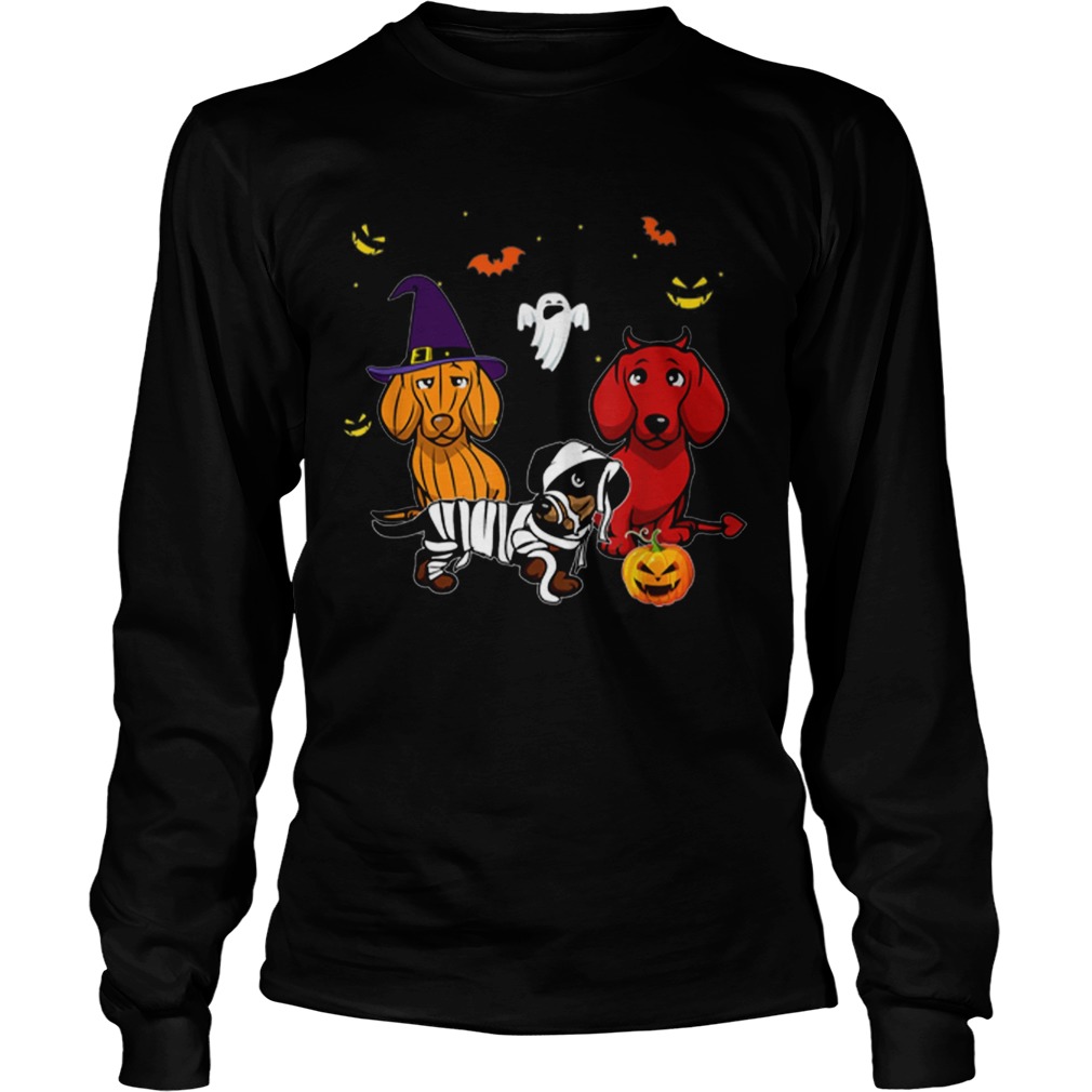 Dachshund Doxie Witch Devil Pumpkin Halloween LongSleeve