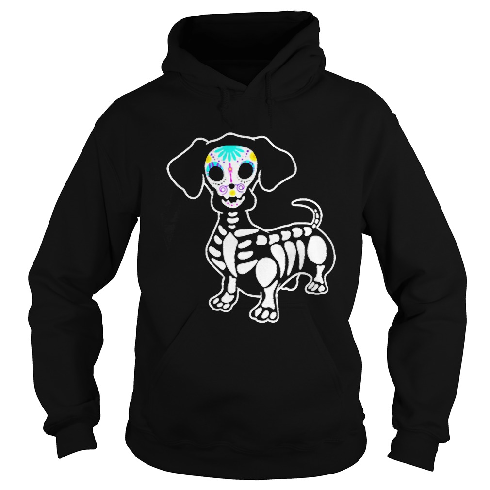 Dachshund Skeleton Pumpkin Happy Halloween TShirt Hoodie