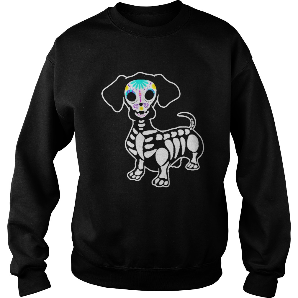 Dachshund Skeleton Pumpkin Happy Halloween TShirt Sweatshirt