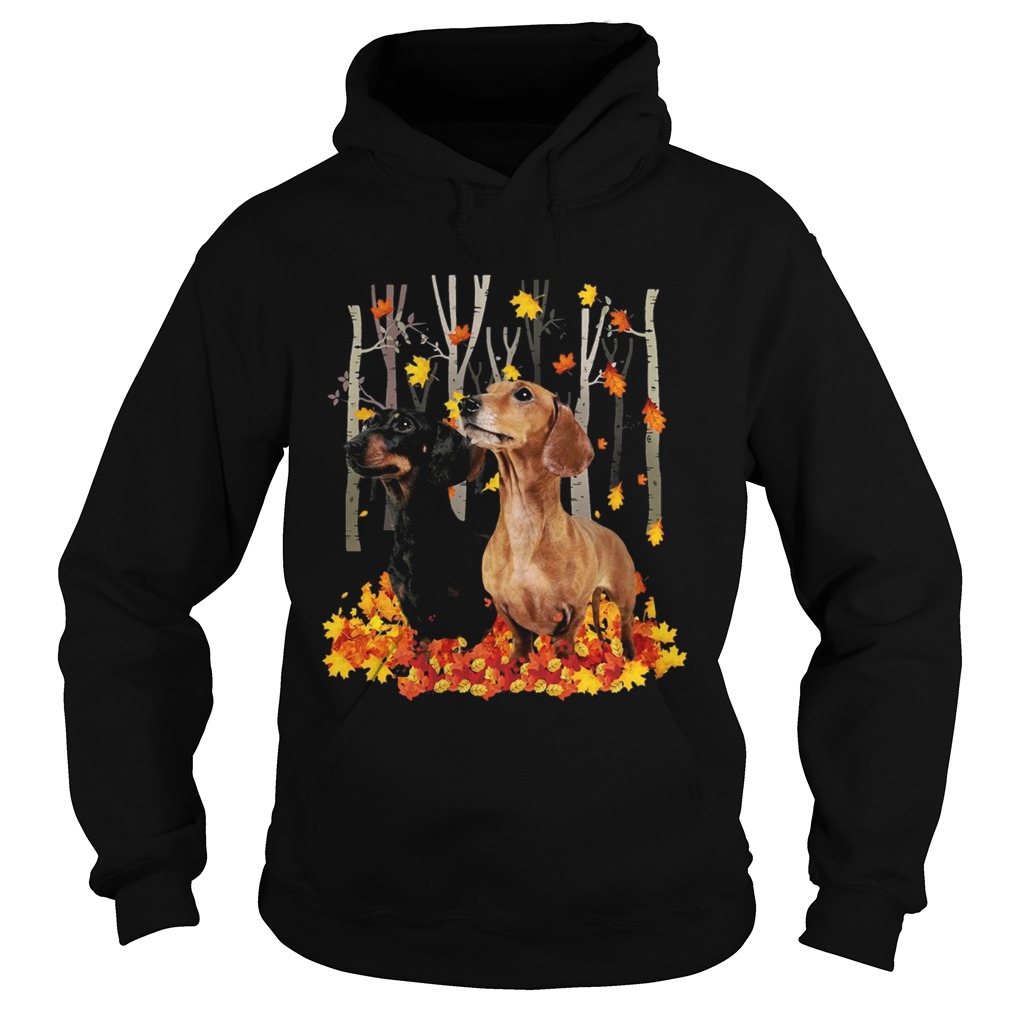 Dachshunds maple leaf forest Hoodie