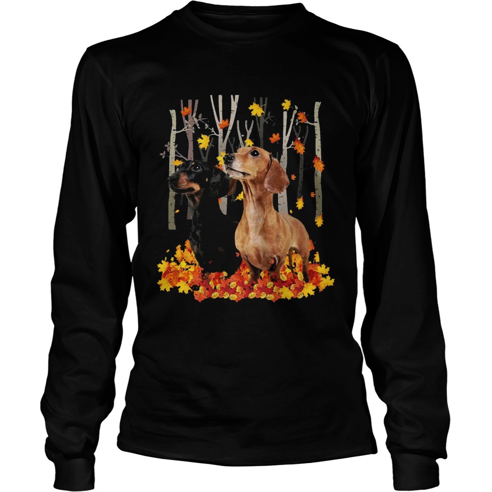 Dachshunds maple leaf forest LongSleeve