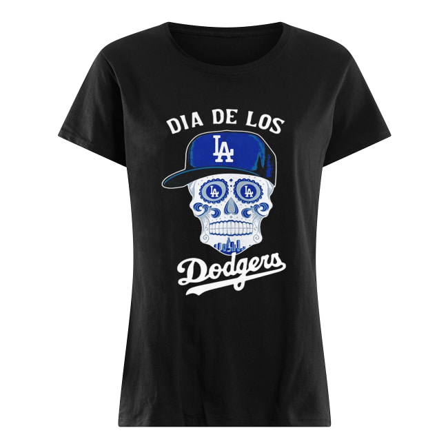 Dia De Los Dodger halloween sugar skull Classic Women's T-shirt