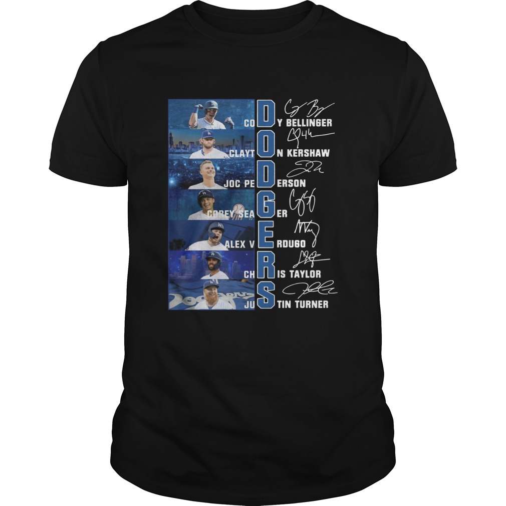 Dodgers Cody Bellinger Clayton Kershaw Joc Pederson Corey Seager Alex Verdugo Chris Taylor Justin Tshirt