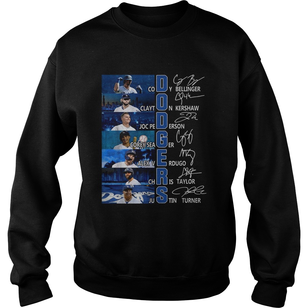 Dodgers Cody Bellinger Clayton Kershaw Joc Pederson signatures Sweatshirt