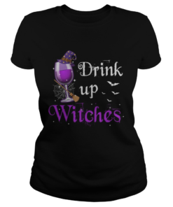 Drink Up Witches Halloween TShirt Classic Ladies