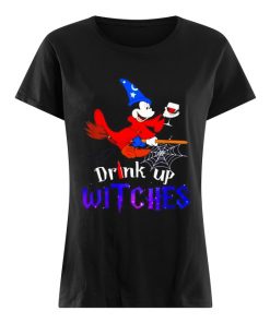 Drink up Witches Mickey Mouse wine Halloween  Classic Women's T-shirt