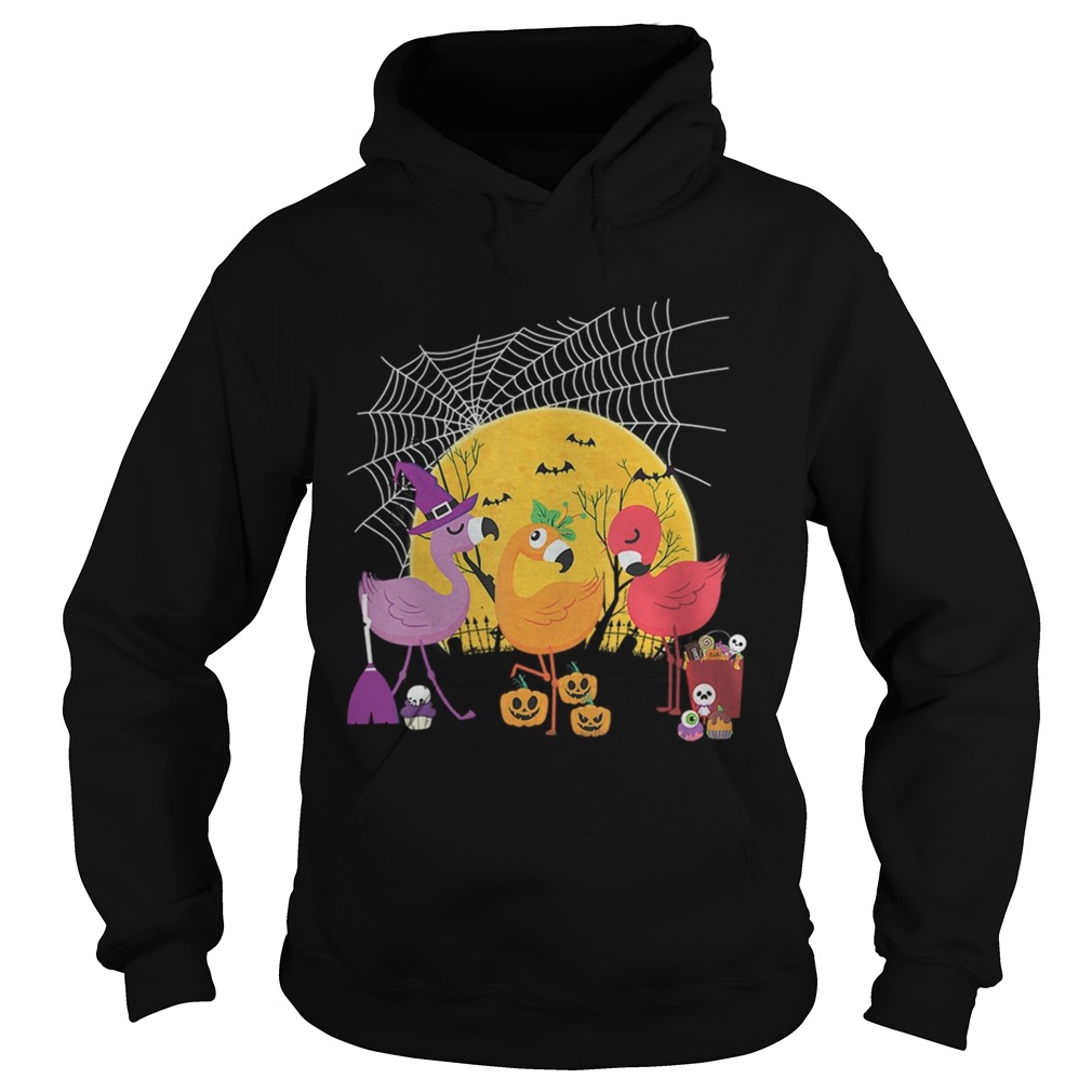 Flamingo Halloween Witch Demon Pumpkin TShirt Hoodie