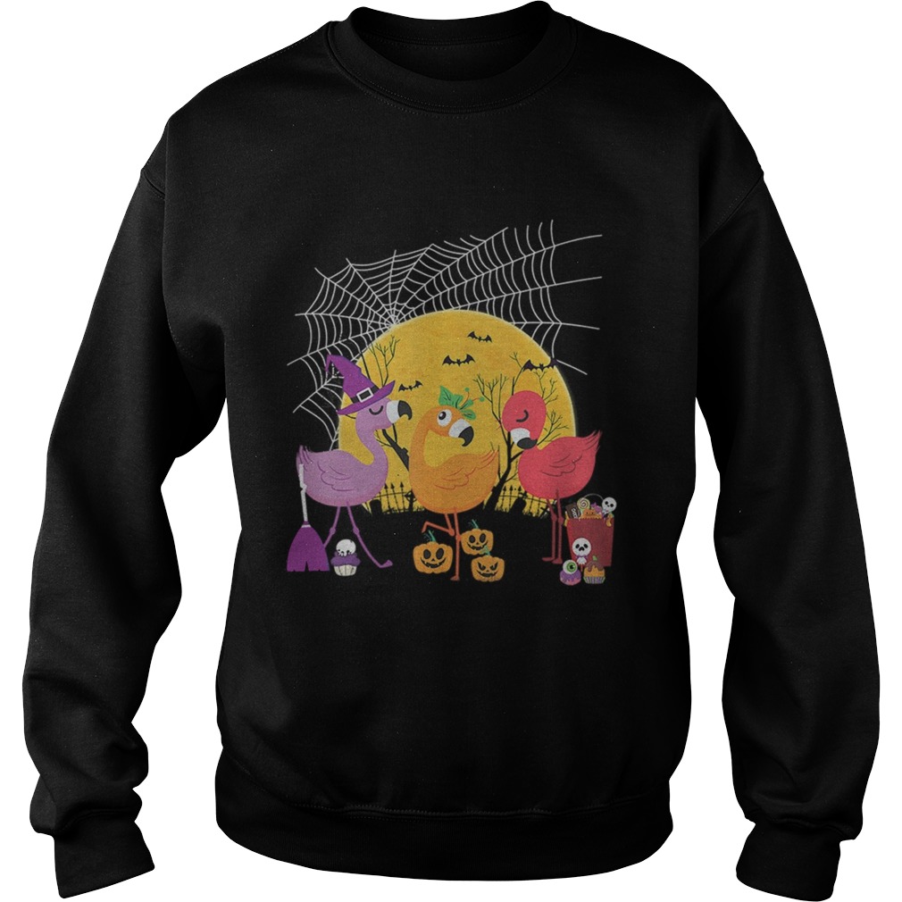 Flamingo Halloween Witch Demon Pumpkin TShirt Sweatshirt