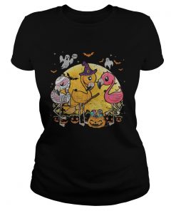 Flamingo Lover Pumpkin Flamingo Halloween TShirt Classic Ladies