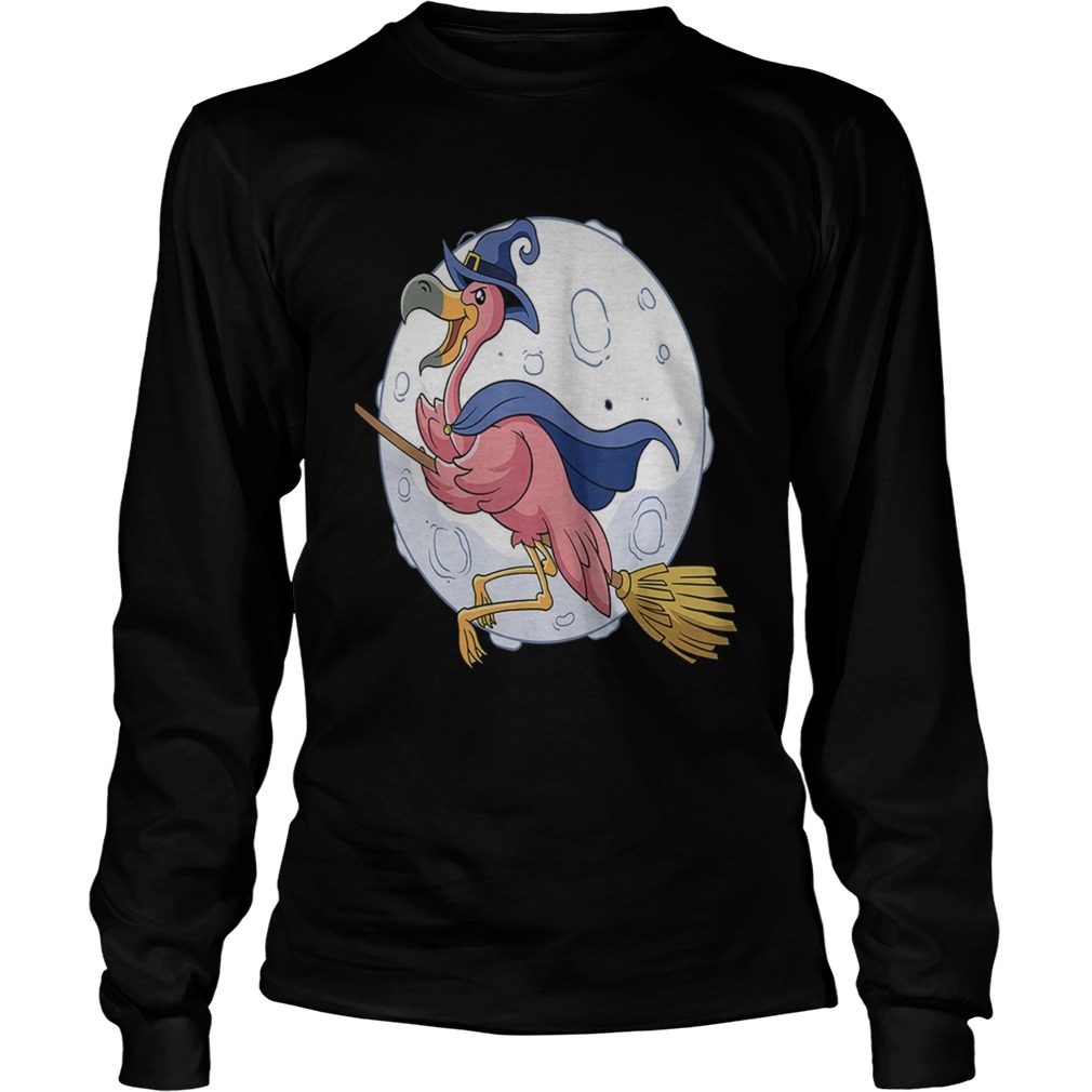 Flamingo Witche Funny Halloween Flamingo TShirt LongSleeve