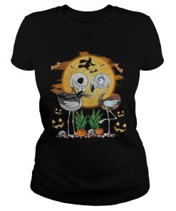 Flamingo Zombie Halloween TShirt Classic Ladies