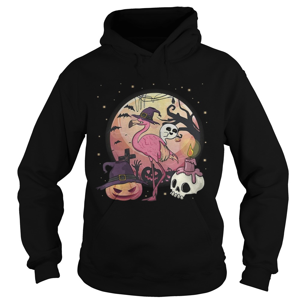 Flamingo with Pumpkin Flamingo Halloween TShirt Hoodie