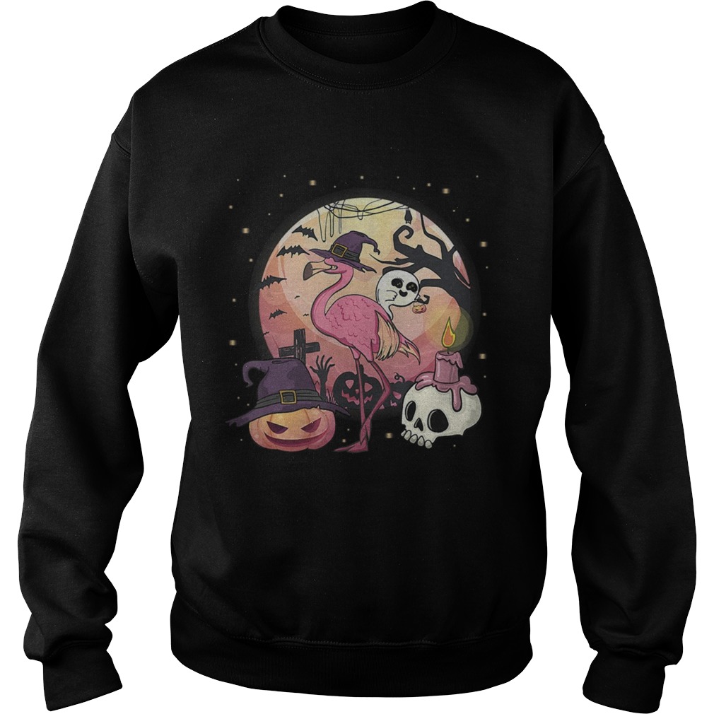 Flamingo with Pumpkin Flamingo Halloween TShirt Sweatshirt