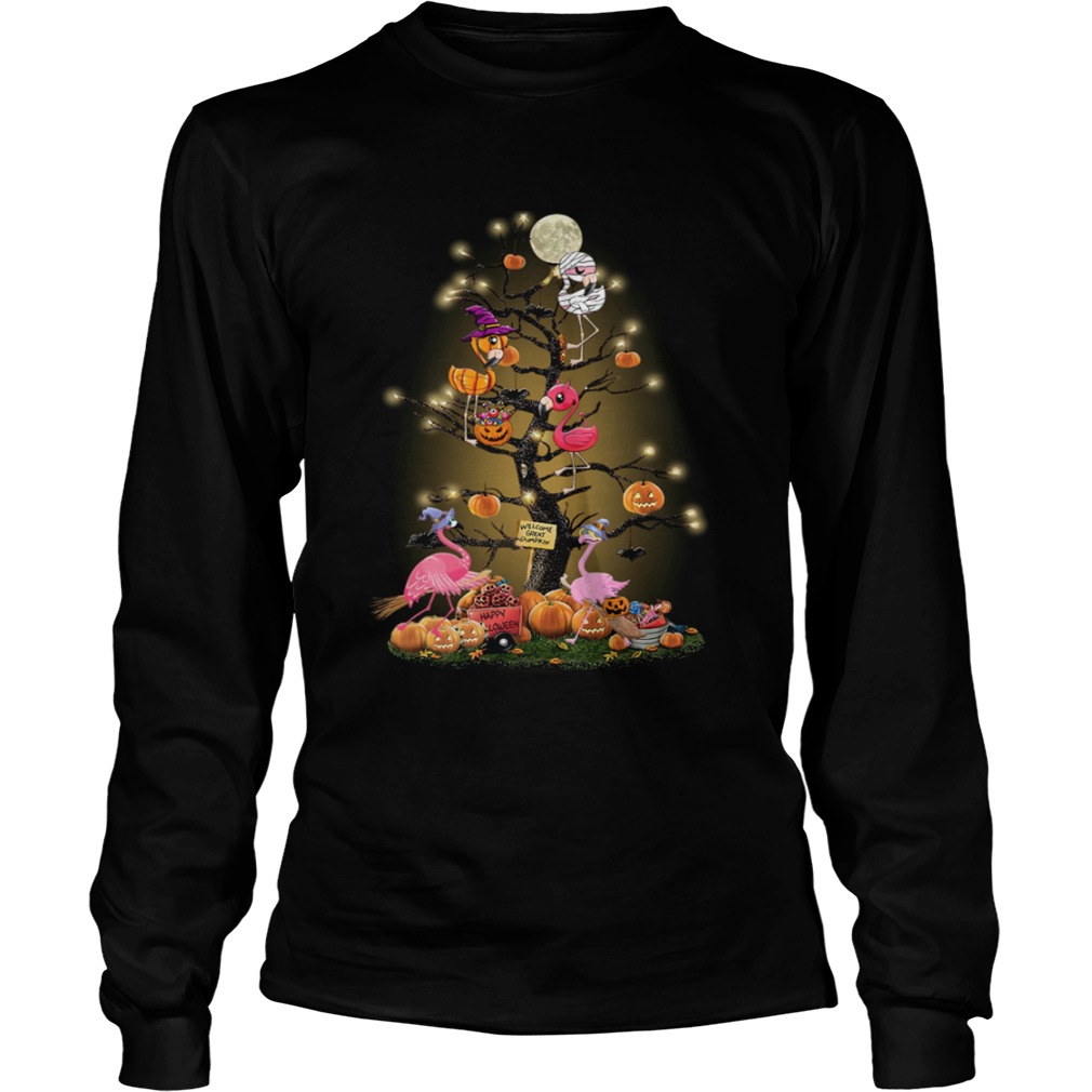 Flamingos tree happy Halloween LongSleeve