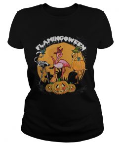 Flamingoween Funny Flamingo Halloween TShirt Classic Ladies